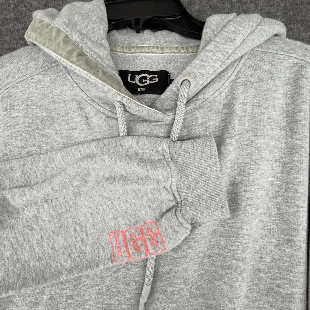 UGG RTW Oversized Boyfriend Small Pullover Hoodie With Pockets Gray